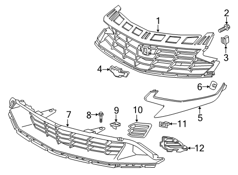 2020 Chevy Camaro Grille & Components Diagram 3 - Thumbnail