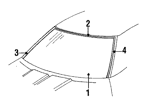 1994 Chevy Corvette Windshield Glass Diagram