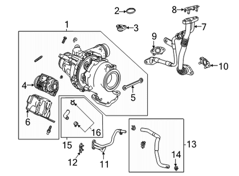 2021 GMC Sierra 1500 Water Pipe Gasket Diagram for 55496956