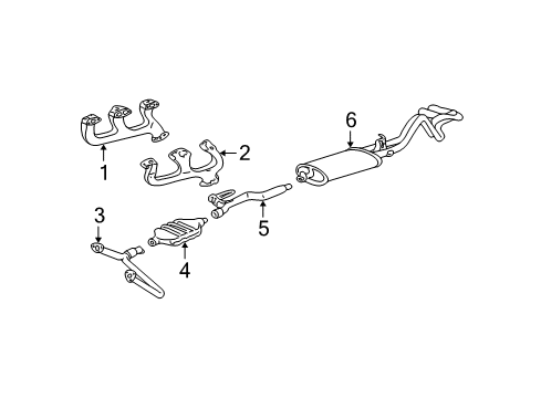 1999 GMC C1500 Exhaust Components, Exhaust Manifold Diagram
