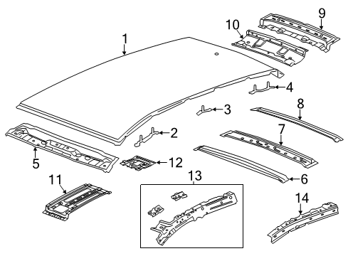 2012 Chevy Captiva Sport Inner Reinforcement, Passenger Side Diagram for 25874809