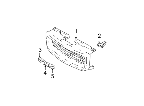 2004 GMC Sonoma Grille & Components Diagram