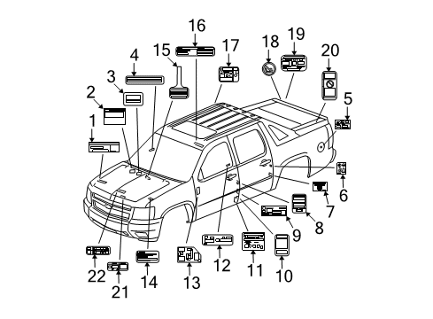 2012 Cadillac Escalade EXT Information Labels Diagram