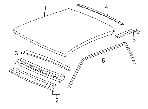 2006 Chevy Silverado 2500 HD Roof & Components Diagram