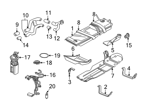 2000 GMC Jimmy Fuel System Components Diagram