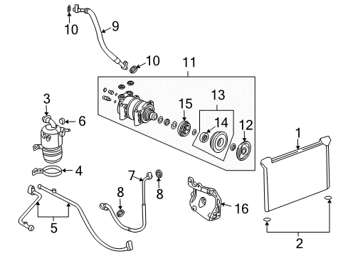 2006 Chevy Silverado 1500 A/C Condenser, Compressor & Lines Diagram