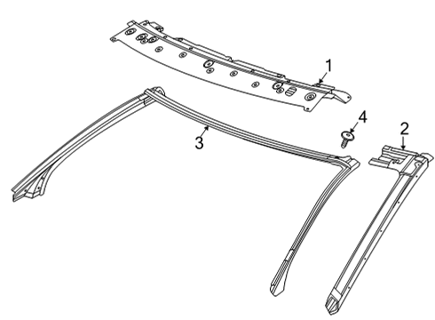 2022 Chevy Corvette Windshield Header & Components Diagram