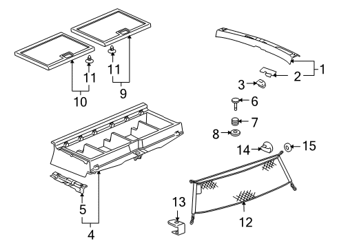 2005 Buick Terraza Interior Trim - Rear Body Diagram