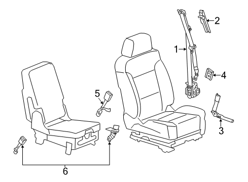 2015 Chevy Silverado 2500 HD Seat Belt, Electrical Diagram 1 - Thumbnail
