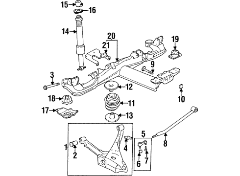 1997 Buick Riviera Lower Control Arm Bushing Diagram for 25557623