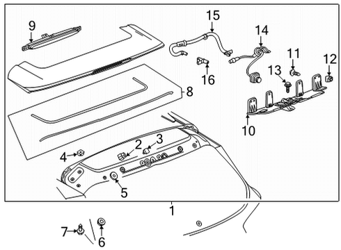2023 Buick Encore GX Spoiler Assembly Stud Diagram for 11549017