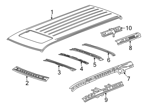 2020 Cadillac Escalade ESV Roof & Components Diagram
