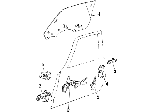 1987 Chevy Monte Carlo Glass - Door Diagram