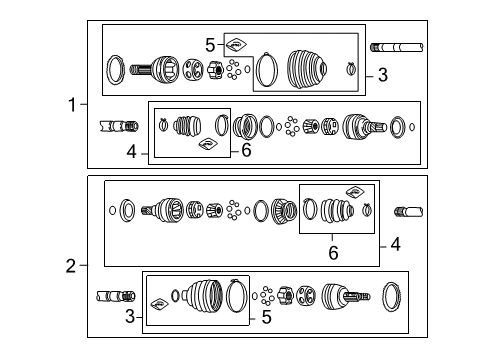 2010 Pontiac G3 Drive Axles - Front Diagram