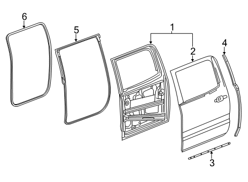 2020 Cadillac Escalade ESV Rear Door Diagram