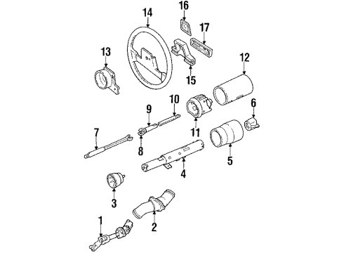 1989 Cadillac Eldorado Steering Column & Wheel Diagram 2 - Thumbnail