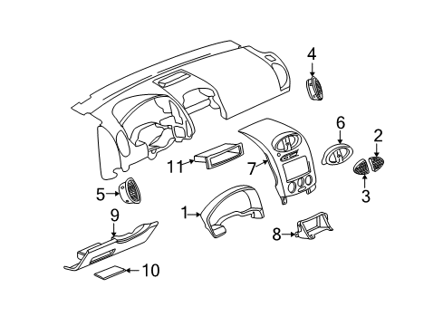 2003 Saturn Vue Cluster & Switches, Instrument Panel Diagram 3 - Thumbnail
