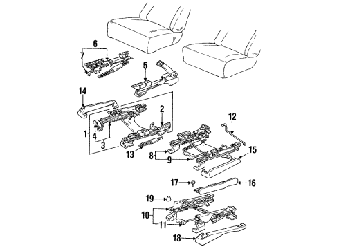 1992 Pontiac Grand Am Seat Track, Front Diagram for 16791983