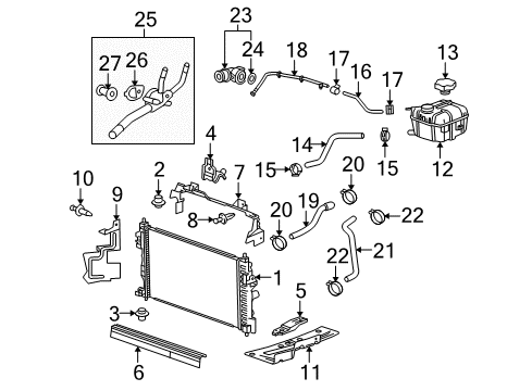 2012 Buick LaCrosse Radiator & Components Diagram