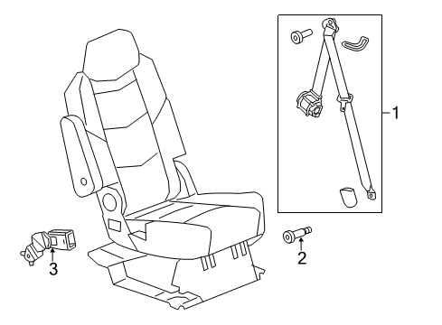 2020 GMC Yukon Rear Seat Belts Diagram 1 - Thumbnail