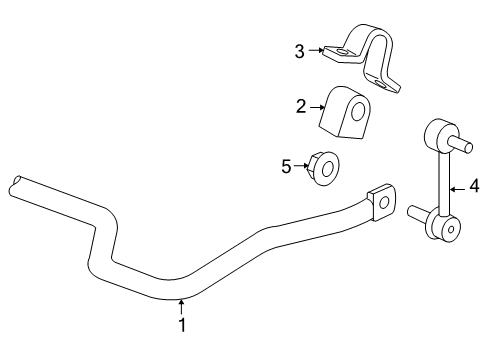 2010 Hummer H3T Stabilizer Bar & Components - Rear Diagram