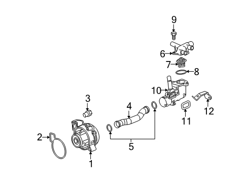 2004 Saturn Ion Cooling System, Radiator, Water Pump, Cooling Fan Diagram 1 - Thumbnail