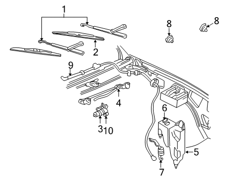 2004 Oldsmobile Bravada Wiper & Washer Components Diagram