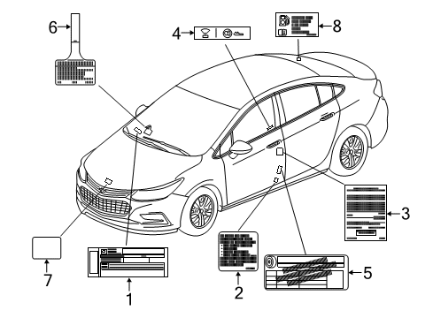 2019 Chevy Cruze Information Labels Diagram