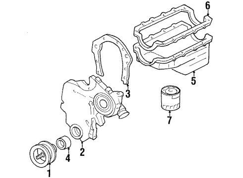 1998 Pontiac Grand Am Engine Parts & Mounts, Timing, Lubrication System Diagram 1 - Thumbnail