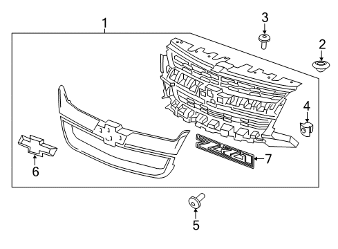 2017 Chevy Colorado Grille & Components Diagram