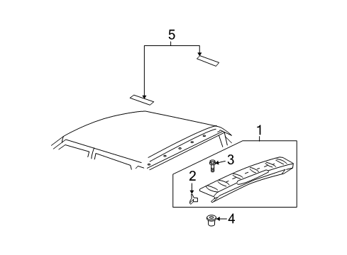 2012 Cadillac Escalade EXT Exterior Trim - Roof Diagram