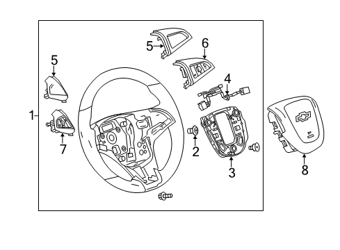2012 Chevy Sonic Steering Wheel, Jet Black Diagram for 95015583