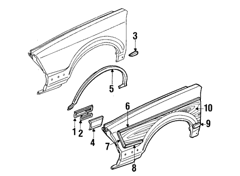 1987 Buick Century Molding, Front Driver Side Diagram for 25500335