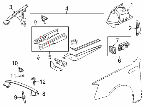2013 Cadillac CTS Mount Plate, Front Diagram for 15887429