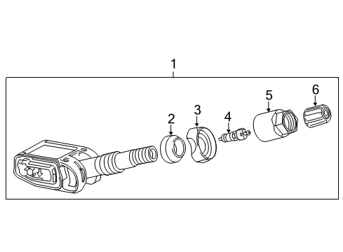 2018 Cadillac ATS TPMS Sensor Valve Diagram for 13581557