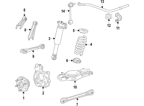 2022 Cadillac CT5 Position Sensor, Driver Side Diagram for 84839133