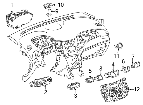 2022 Chevy Trax A/C & Heater Control Units Diagram