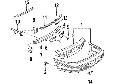 1998 Pontiac Bonneville Rear Bumper Diagram 1 - Thumbnail