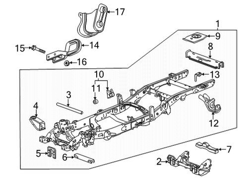 2023 GMC Sierra 2500 HD Frame & Components Diagram