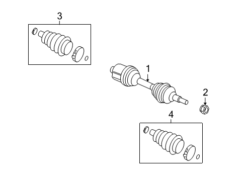 2008 Saturn Aura Drive Axles - Front Diagram