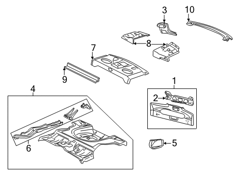 2003 Pontiac Sunfire Package Tray Diagram for 88955265