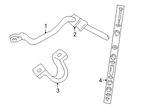 1998 GMC K2500 Stabilizer Bar & Components - Front Diagram 2 - Thumbnail