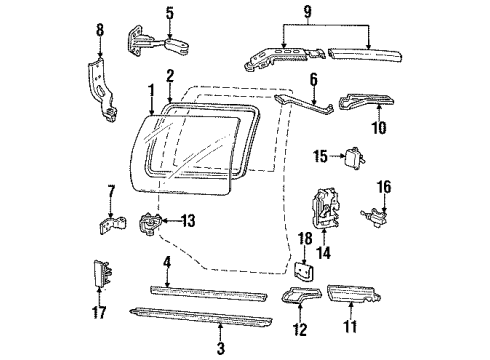 1993 Chevy Lumina APV Lock, Rear Diagram for 16626798