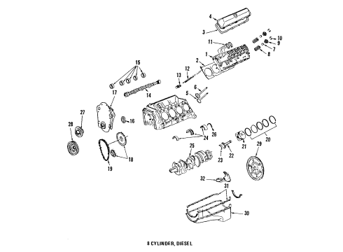 1984 Cadillac Fleetwood Timing Gear Set Diagram for 3634812