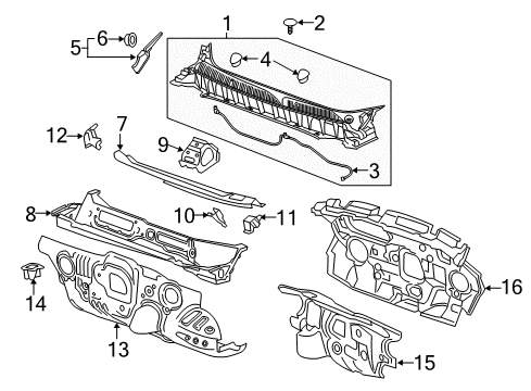 2022 Cadillac XT5 Cowl Diagram