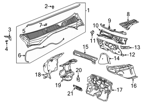 2024 Chevy Trailblazer Cowl Diagram