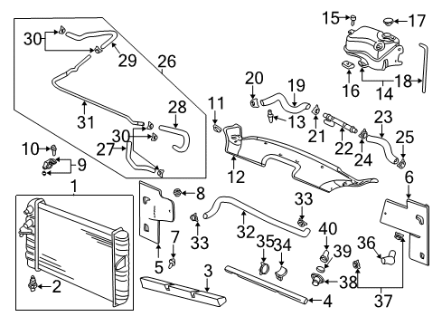 2001 Cadillac DeVille Hose Clamp Diagram for 1470030