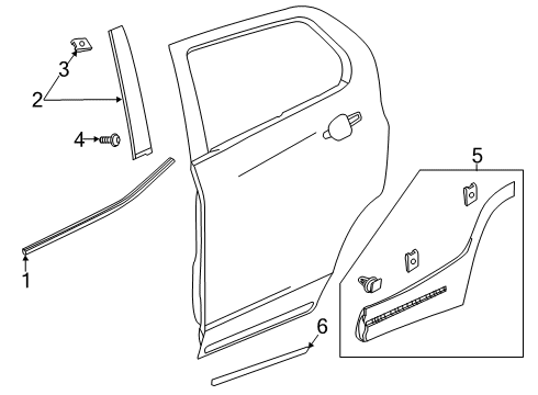 2020 GMC Terrain Belt Molding, Rear Passenger Side Diagram for 84647760