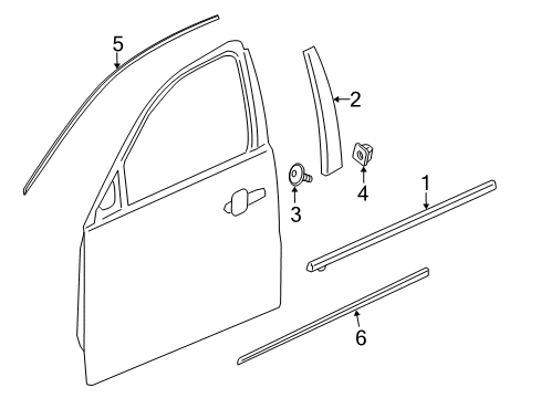 2015 Chevy Malibu Exterior Trim - Front Door Diagram