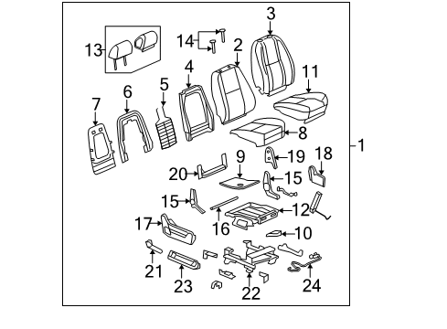 2008 Chevy Avalanche Front Seat Components Diagram 4 - Thumbnail